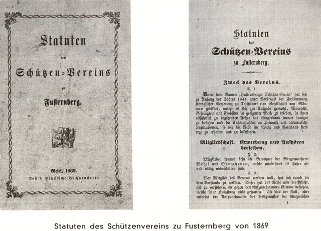 Statuten des Schützenvereins zu Fusternber von 1869